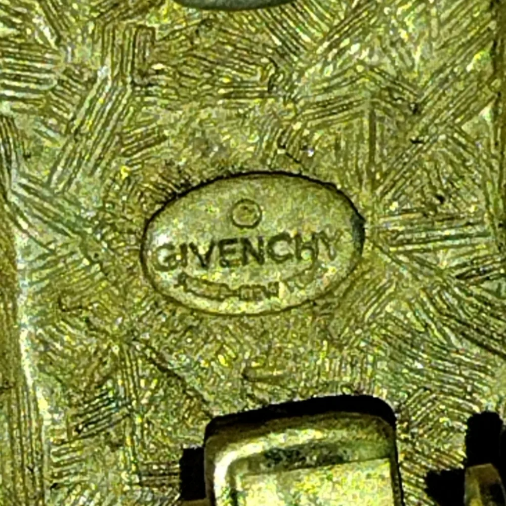 Vintage Givenchy Gold Tone Round Textured Clip On Earrings - Picture 4 of 5